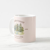 Mug Gîte de cabane à l'aquarelle de la forêt verte bru (Devant gauche)