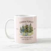 Mug Gîte de cabane à l'aquarelle de la forêt verte bru (Gauche)
