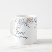 Mug Give Thanksgiving Floral Calligraphy Art (Devant gauche)