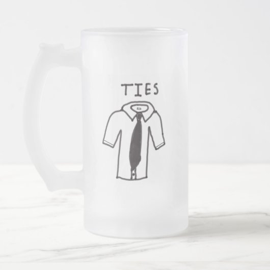 Mug givrée avec chemise noire et blanche avec logo (Gauche)