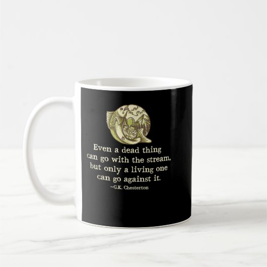 Mug GK Chesterton Citation Humour catholique Pêche Hom (Gauche)