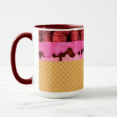 Mug Glace à la fraise avec cône de gaufre (Gauche)