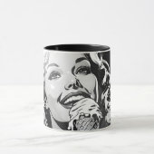 Mug Glace blonde de style comic graphique BW 50 (Centre)