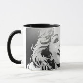 Mug Glace blonde de style comic graphique BW 50 (Gauche)