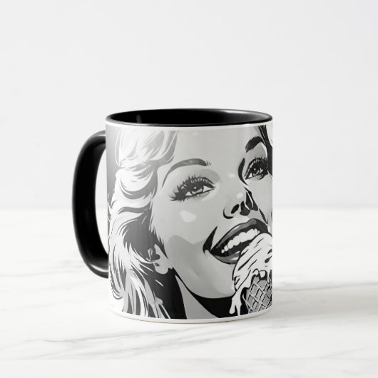Mug Glace blonde de style comic graphique BW 50 (Devant gauche)