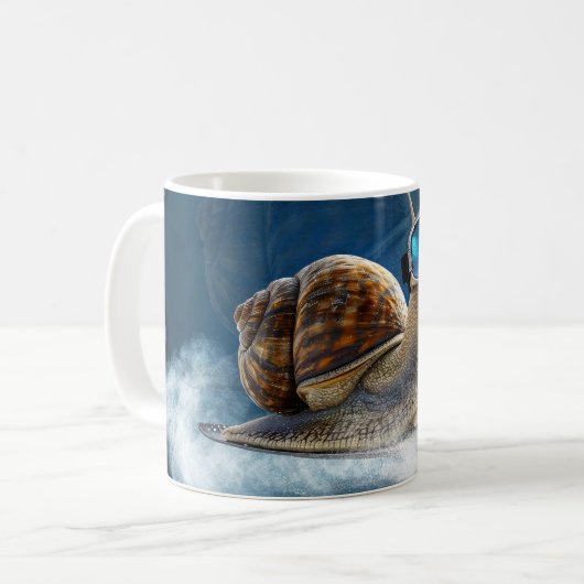 Mug Glacière que le reste, l'escargot de snowboard. (Devant gauche)