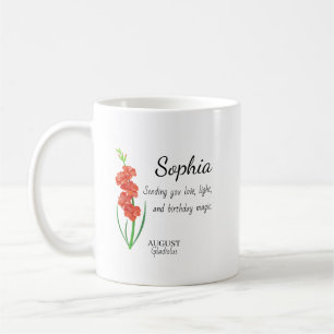 Mug Glaïeul d'août Anniversaire Personnalisé