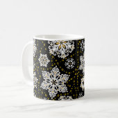 Mug Glam aux flocons dorés de minuit (Devant gauche)