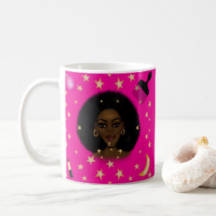 Mug Glam Black Woman Afran Hair pic rouge à lèvres ros