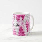 Mug Glam blanc rose arbres de Noël (Devant droit)