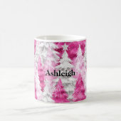 Mug Glam blanc rose arbres de Noël (Centre)