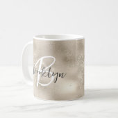 Mug Glam Champagne Or Monogramme Script Tendance (Devant gauche)