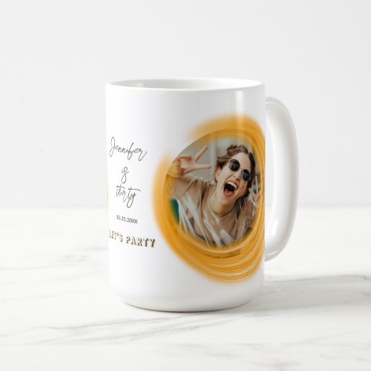 Mug Glam Girly Photo Script 20 30 40 e fête d'annivers (Devant droit)