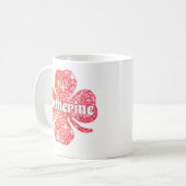 Mug Glam Girly Red Parties scintillant Lucky Clover No (Devant gauche)