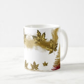 Mug Glam Gold Érables Abstrait Arbre de Noël (Devant droit)