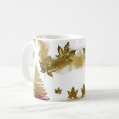 Mug Glam Gold Maple Leaves Abstract Christmas Tree (Devant gauche)