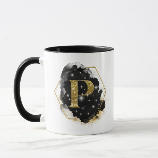 Mug Glam Gold Parties scintillant P Monogramme (Gauche)