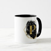 Mug Glam Gold Parties scintillant P Monogramme (Devant droit)