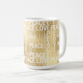 Mug Glam Gold Peace Love (Devant droit)