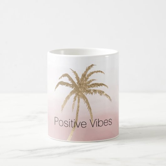 Mug Glam Gold Tropical Palm Pink ombre (Centre)