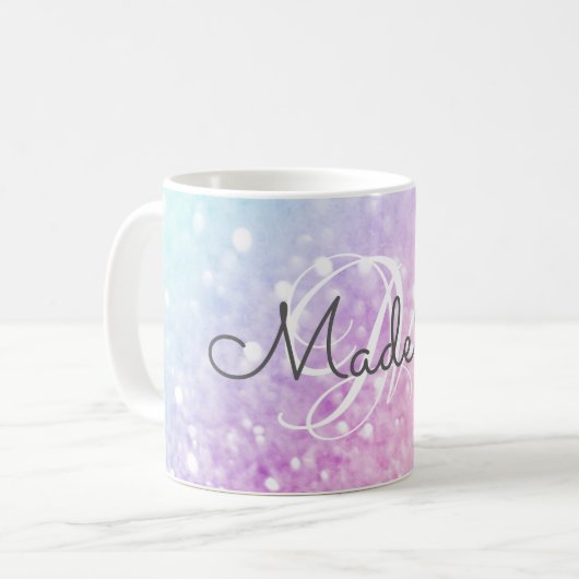 Mug Glam Iridescente Parties scintillant colorée perso (Devant gauche)
