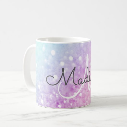 Mug Glam Iridescente Parties scintillant colorée perso (Devant gauche)
