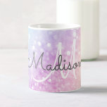 Mug Glam Iridescente Parties scintillant colorée perso<br><div class="desc">Personnalisez facilement cet élégant motif de parties scintillant bokeh coloré avec votre nom et/ou monogramme personnalisés.</div>