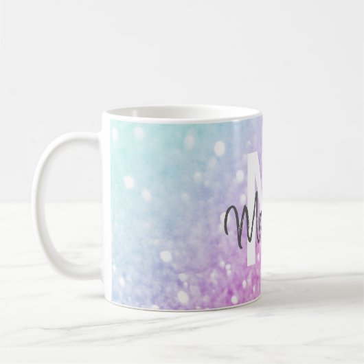Mug Glam Iridescente Parties scintillant colorée perso (Gauche)