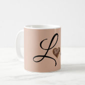 Mug Glam Leopard Heart Love Design (Devant gauche)