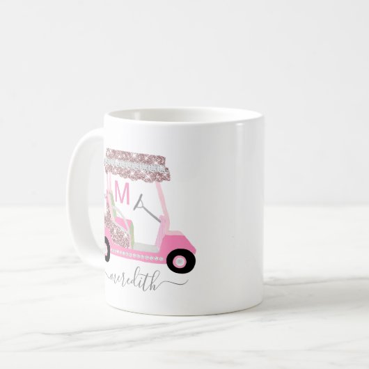 Mug Glam Nom Monogram Rose Gold Golf Panier (Devant gauche)