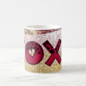 Mug Glam Parties scintillant Gold Red Luxe XOXO Valent (Centre)