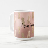 Mug Glam Pink Gold Ananas (Devant gauche)
