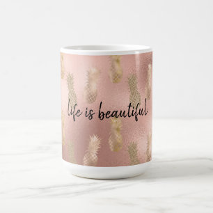 Mug Glam Pink Gold Ananas