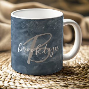 Mug Glam Poussiéreux Bleu Tourbillons de Poussière d'É