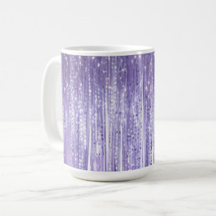 Mug Glam Purple Lavender Tinsel Stripes Noël