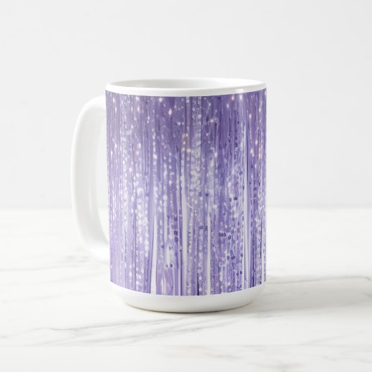 Mug Glam Purple Lavender Tinsel Stripes Noël (Devant gauche)