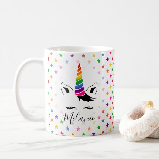 Mug Glam Rainbow Unicorn (Avec donut)