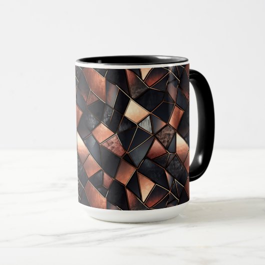 Mug Glam rose or et noir (Devant droit)