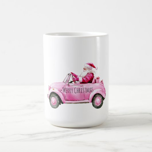 Mug Glam Santa Pink Car Christmas (Centre)
