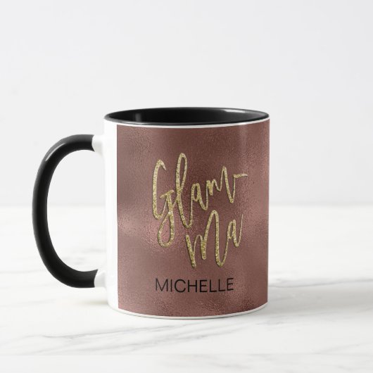 Mug Glamma Grandma Rose Gold Foil Nom (Gauche)