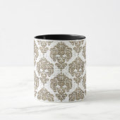 Mug Glamor Rustique Burlap Royal Damask Chic Moderne (Centre)