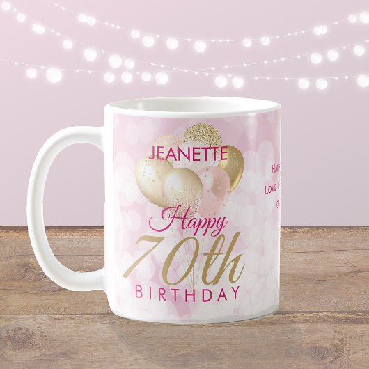 Mug Glamorous 70th Birthday Balloon