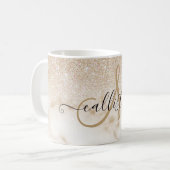 Mug Glamorous Gold White Glitter ombre (Devant gauche)