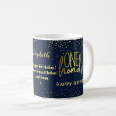 Mug Glamour 100e Anniversaire Marine Or (Devant droit)