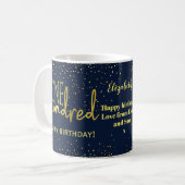 Mug Glamour 100e Anniversaire Marine Or (Devant gauche)