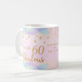 Mug Glamour 60e anniversaire Parties scintillant d'or (Devant gauche)