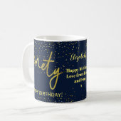 Mug Glamour 90e anniversaire Marine or (Devant gauche)