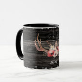 Mug Glamour de Campagne Rustique Fleurs & Bois de Cerf (Devant gauche)