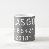 Mug Glasgow Écosse Latitude & Longitude (Centre)