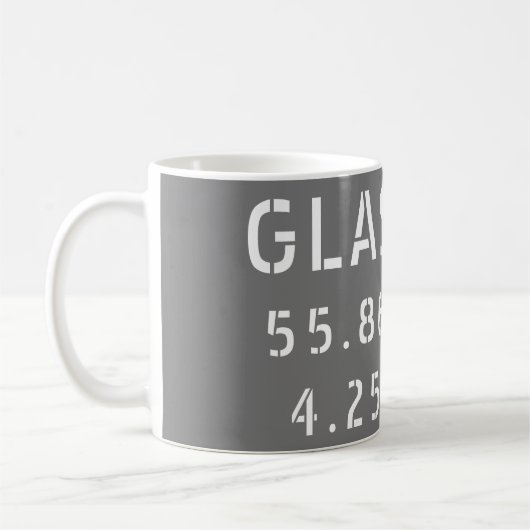 Mug Glasgow Écosse Latitude & Longitude (Gauche)